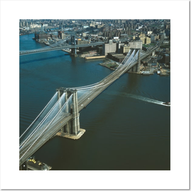 Brooklyn Bridge Aerial Photograph Wall Art by Bravuramedia